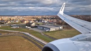 Approach and Landing at RzeszowJasionka Airport  Ryanair 737800  27th December 2023 [upl. by Chuu268]