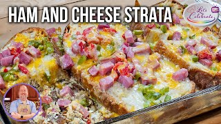 How to Make a Ham and Cheese Strata  The Perfect Brunch Casserole [upl. by Ashia]