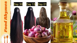 14 Days Challenge MAKE ONION HAIR OIL for faster hair growth and stop hair fallFood Rhymes [upl. by Howland264]