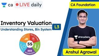 Inventory Valuation L3  Understanding Stores Bin System  Unacademy CA Foundation  Anshul Agrawal [upl. by Garvin868]