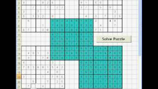 Samurai Sudoku  easy solved using Excel VBA [upl. by Nyre45]