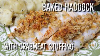 Baked Haddock with Crabmeat Stuffing  Seafood Recipe  MOLCS Easy Recipes [upl. by Nosreffej293]