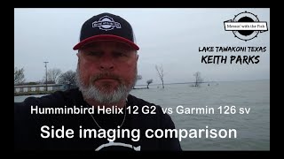 Humminbird G2 vs Garmin 126sv Side imaging comparison structure and finding fish on Lake Tawakoni Tx [upl. by Laertnom]