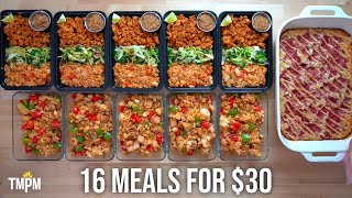 I Meal Prepped 16 Meals for Only 30  Budget Friendly Meal Prep [upl. by Anchie233]