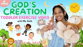 Learn Days of Creation animal exercises counting toddler learning Kids Bible songs [upl. by Oribella]