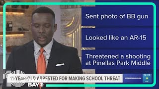 11yearold arrested for threatening shooting at Pinellas Park Middle School [upl. by Kcirtapnhoj]