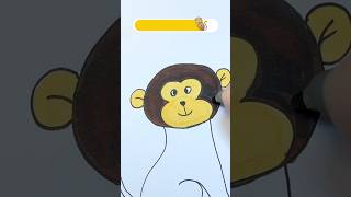 How to draw a monkey easy step by step for kids🐒 [upl. by Rodolphe326]