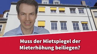 Muss der Mietspiegel bei der Mieterhöhung beigelegt werden  Rechtsanwalt Dr Achim Zimmermann [upl. by Leugimesoj]