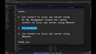 Fix Cannot Connect Local SQL Server Using DBeaver [upl. by Elleinad]