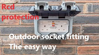 Installing a Weatherproof safety RCD protected 13A 2 gang switched Outdoor Socket [upl. by Bratton]