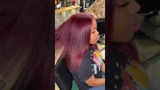 How to dye Dark hair Red WITHOUT BLEACH blackgirl hairstyles naturalhair shorts love ❤️ [upl. by Erret]