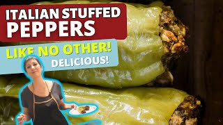 Easy Stuffed Italian Green Peppers  Authentic Recipe using Cubanelles [upl. by Abigael]