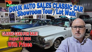 CLASSIC CAR SHOWROOM TOUR  Cars FOR SALE  Druk Auto Sales  Classic Car Lot Walk  August 24 2024 [upl. by Issie446]