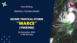 Press Briefing Severe Tropical Storm MarcePH Yinxing at 11PM  November 04 2024  Monday [upl. by Heti]