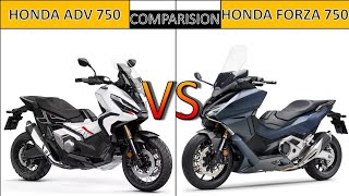 2023 Honda ADV 750 vs Honda Forza 750 Engine Specification amp Features Comparison [upl. by Fleece309]