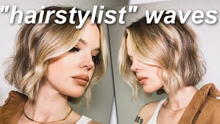 HOW TO DO WAVES LIKE A HAIRSTYLIST  styling beach waves for short hair with a flat iron [upl. by Shulins867]