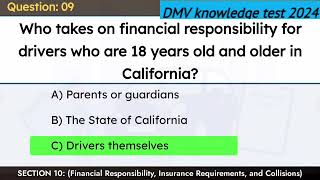 DMV Senior Renewal Test 2024 California  DMV Written Test 2024  Insurance Recruitment amp Collisions [upl. by Anelehs]