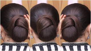 Gorgeous 😍 Everyday Cute Bun Hairstyle With Small Clutcher  Juda Hairstyle For Ladies  Hairstyle [upl. by Lizzy]