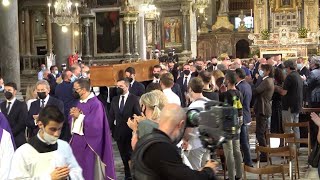 Funerali Raffaella Carrà lomelia quotVai in pace e goditi il meritato riposo nella fiesta del cieloquot [upl. by Akeenahs]