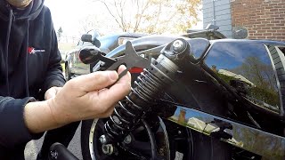 How To Adjust The Rear Shocks On A Harley Davidson Sportster [upl. by Agosto]