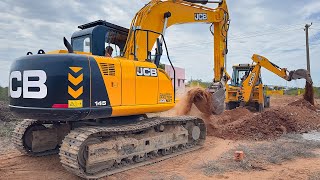 JCB 3DX Plus and JCB 145 Excavator Underground sewerage Pipeline dig and installation in Pettai [upl. by Adnwahsal]