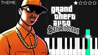 GTA San Andreas Theme  EASY Piano Tutorial [upl. by Vardon444]