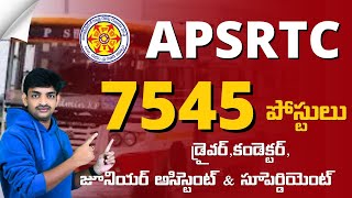 APSRTC 7545 డ్రైవర్ కండెక్టర్ amp జూనియర్ అసిస్టెంట్ ఉద్యోగాలు  APSRTC Recruitment 2024 [upl. by Kenneth]