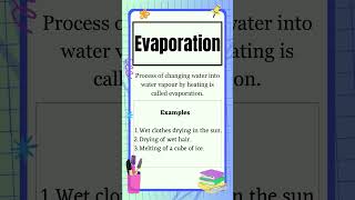 Evaporation and Condensation  Definition and examples  The Study Corner  shorts [upl. by Hairaza]