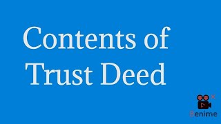 Contents of Trust Deed Shorts trustregistration [upl. by Annawad]