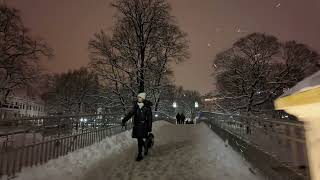 4K WALKING IN RIGA OLD TOWN  CHRISTMAS BAZAAR  RIGA LATVIA walking snow christmas [upl. by Carlstrom]