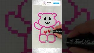 Pintando un AMOROSITA de OSITOS CARIÑOSITOS en pixel art art pixelart ositoscariñositos [upl. by Audra]