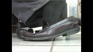 More Shoeplay with Trashed Florsheim Penny Loafers Black Socks [upl. by Anne-Corinne537]