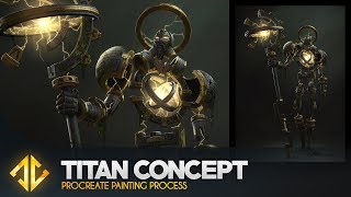 Procreate Painting  Character Concept Ancient Titan [upl. by Tankoos667]