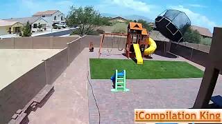 Flying Trampolines Blown Away By Wind Compilation [upl. by Ainyt340]