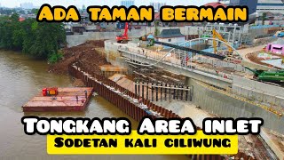 kapal tongkang mulai masuk untuk mempercepat area inlet sodetan ciliwung normalisasi kali ciliwung [upl. by Oirevlis157]