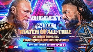 Brock Lesnar vs Roman Reigns — Winner Take All Title Unification Match WM 38 [upl. by Yesak]