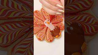 Cute decorated cookies for Thanksgiving 🦃 decoratedcookies wetonwettechnique cookiedecorating [upl. by Natehc877]