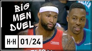 DeMarcus Cousins vs Dwight Howard BIG MEN Duel Highlights 20180124 Hornets vs Pelicans  SICK [upl. by Yona]