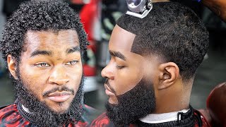 😱 EPIC HAIRCUT TRANSFORMATION 😱HE PAID 200 FOR THIS HAIRCUT FADED BEARD BARBER TUTORIAL [upl. by Sculley]