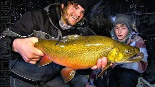 Sightfishing Ice Tiger Trout  Uncut Angling  January 23 2014 [upl. by Dahl]