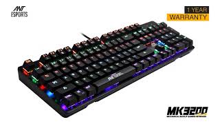 Ant Esports MK3200 Gaming Keyboard Specifications Video [upl. by Biddick]