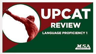 UPCAT Review  Language Proficiency 1 [upl. by Keeton236]