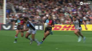 Leigh Halfpenny scores his first try for Harlequins as Cassius Cleaves sets him up against Newcastle [upl. by Jeff]