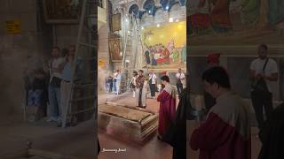 Christian ceremony of worship at the Church of the Holy Sepulchre Israel 2024 [upl. by Aehsila]