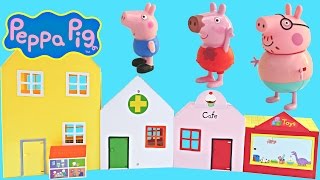 6in1 Peppa Pig World of Playsets Peppas Cafe  Toyshop  Doll House  Veterinarian Toy Episodes [upl. by Aden822]