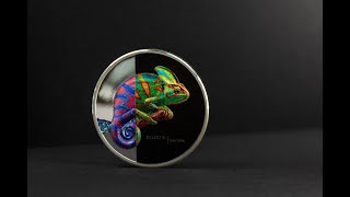 2023 Cook Islands 1 Ounce Eclectic Nature Chameleon High Relief Silver Proof Coin [upl. by Rudelson]