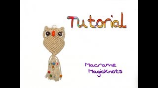 Macrame Owl tutorial  Makramee Eule  Búho  Макраме сова DIY [upl. by Mharg]