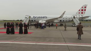 Pope Francis leaves Belgium heads back to the Vatican [upl. by Bezanson]