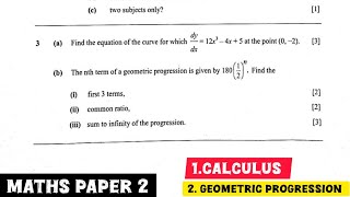 Geometric progression  Calculus  Mathematics Paper 2 exam maths [upl. by Reiter]