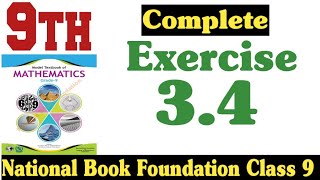 class 9 maths chapter 3 exercise 34  national book foundation class 9 maths  fazal academy [upl. by Irrep]